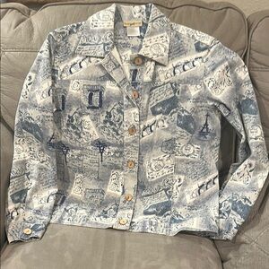 TravelSmith Blue and White Jean Jacket